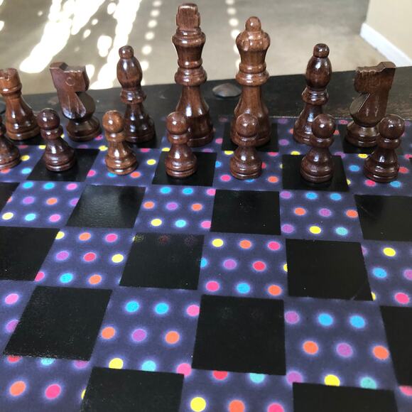 Scrapbook Chess Set - Midnight Polka Dots - Picture 9 of 10